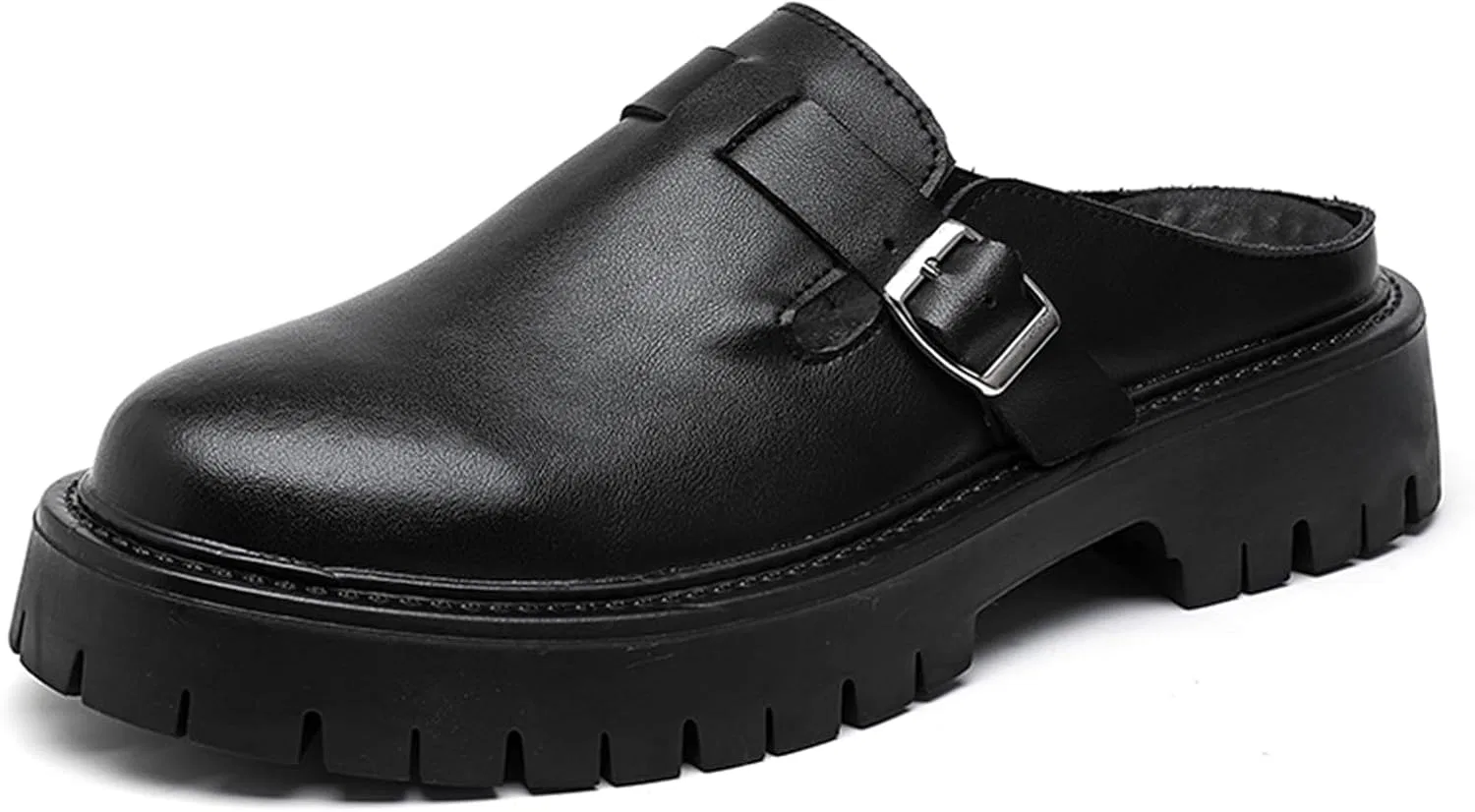 Мужские мюли из кожи на плоской подошве, Loafers & Slip-Ons, Black Abborora