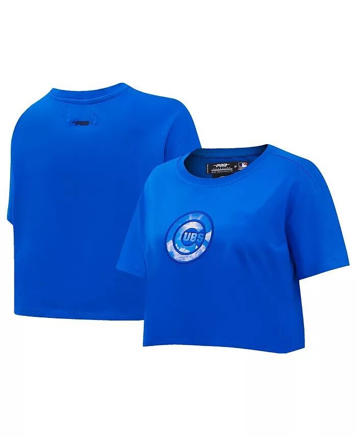 

Женская укороченная футболка свободного кроя Royal Chicago Cubs Painted Sky Pro Standard, синий