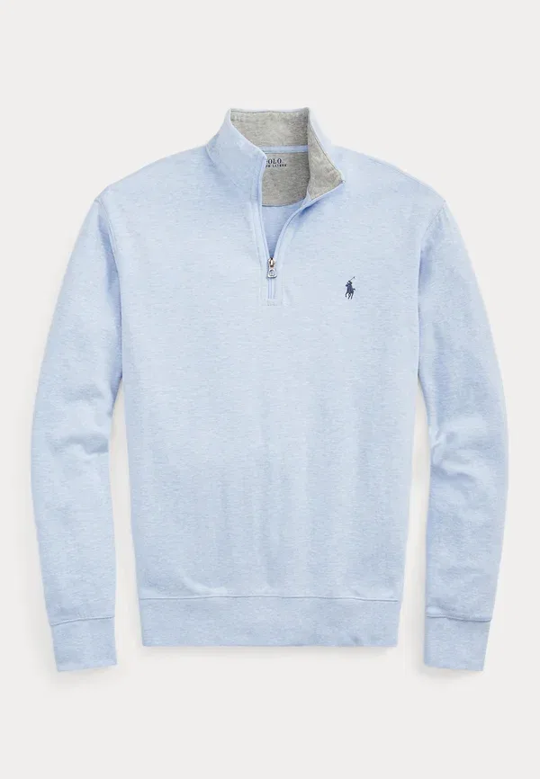 Джемпер поло с четверть-застежкой Polo Ralph Lauren, синий — фото 4