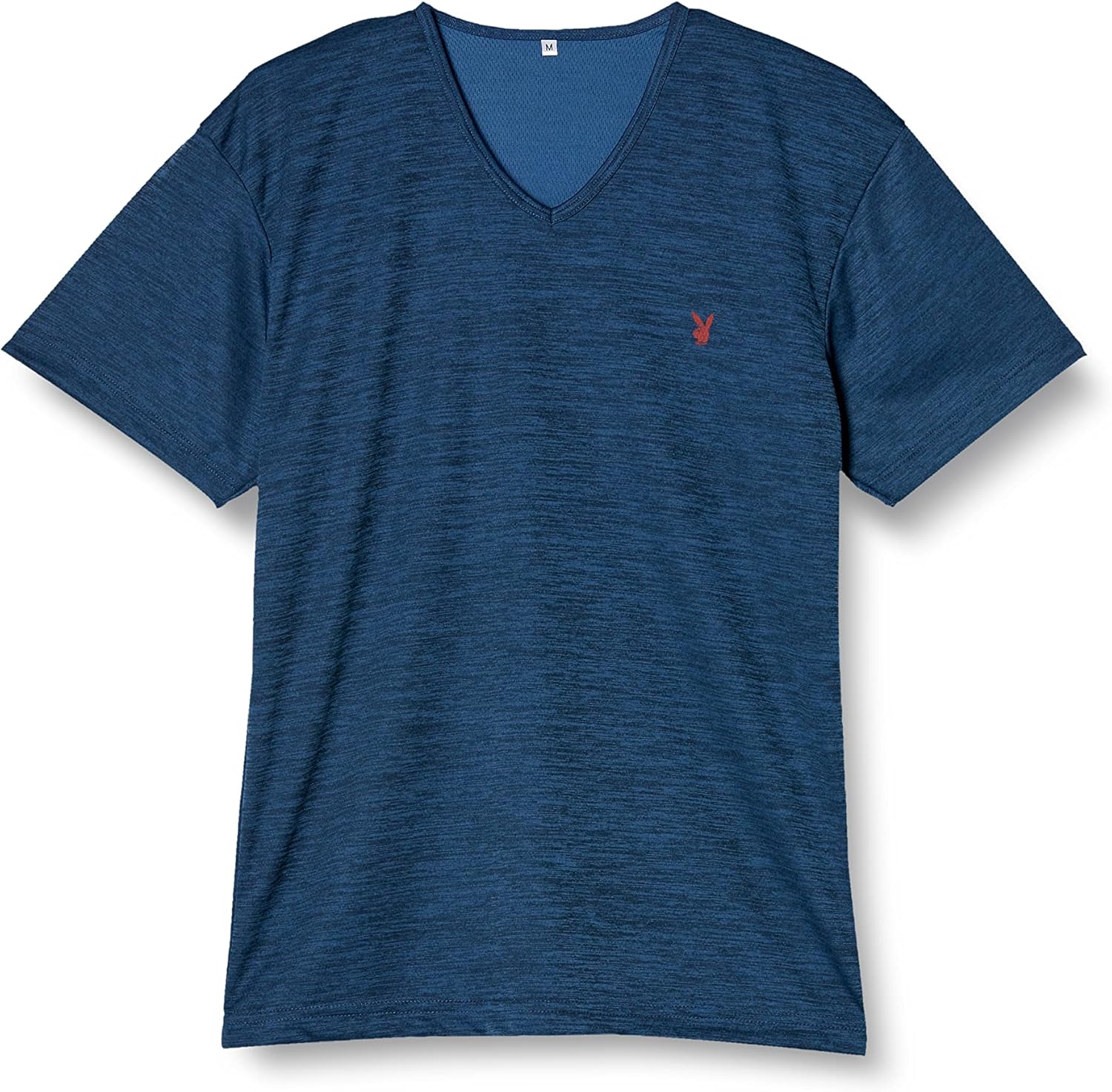 

Мужская быстросохнущая футболка Atsugi Playboy M10019 с коротким рукавом и V-образным вырезом, с эффектом быстрой сушки (передняя часть из катионной сетки сзади), нижняя рубашка, чернильно-синий