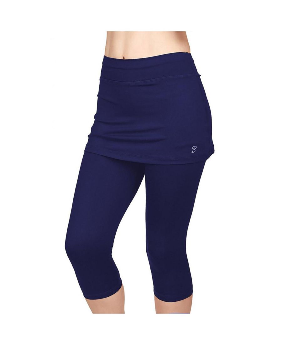 

Женская теннисная юбка UV Staples Abaza 13 дюймов с леггинсами-капри Sofibella, Navy