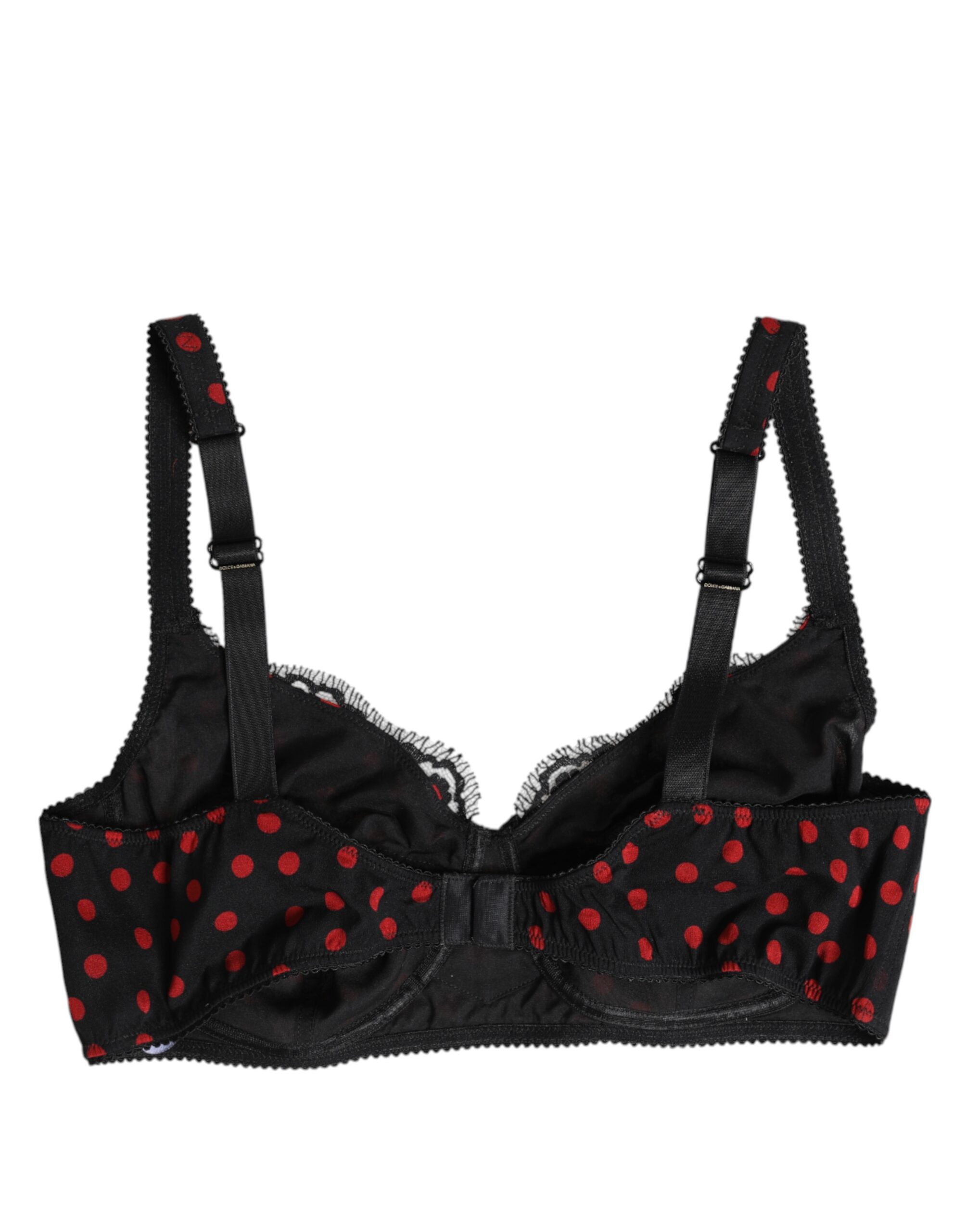 Бюстгальтер Black Red Polka Dot Underwired Balconette Underwear Dolce & Gabbana, черный/красный — фото 2