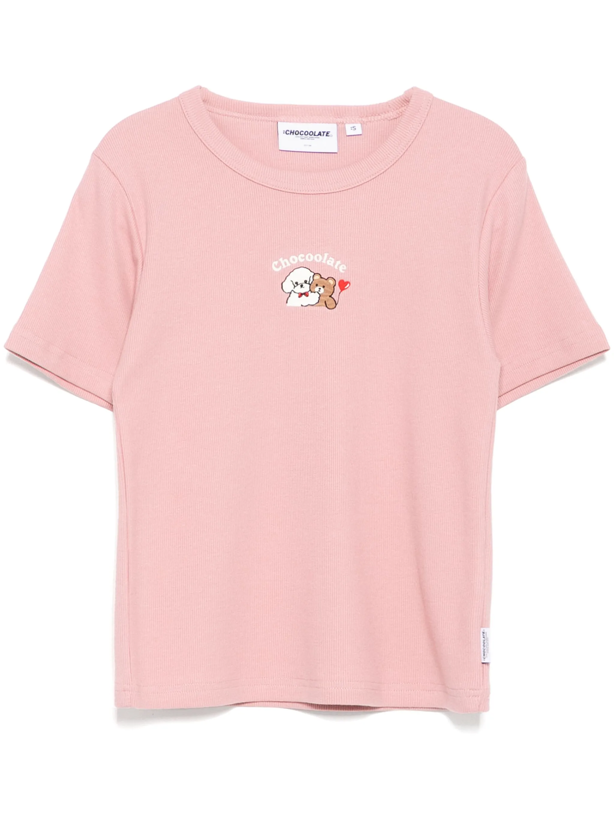 

Футболка с вышитым логотипом Chocoolate, розовый