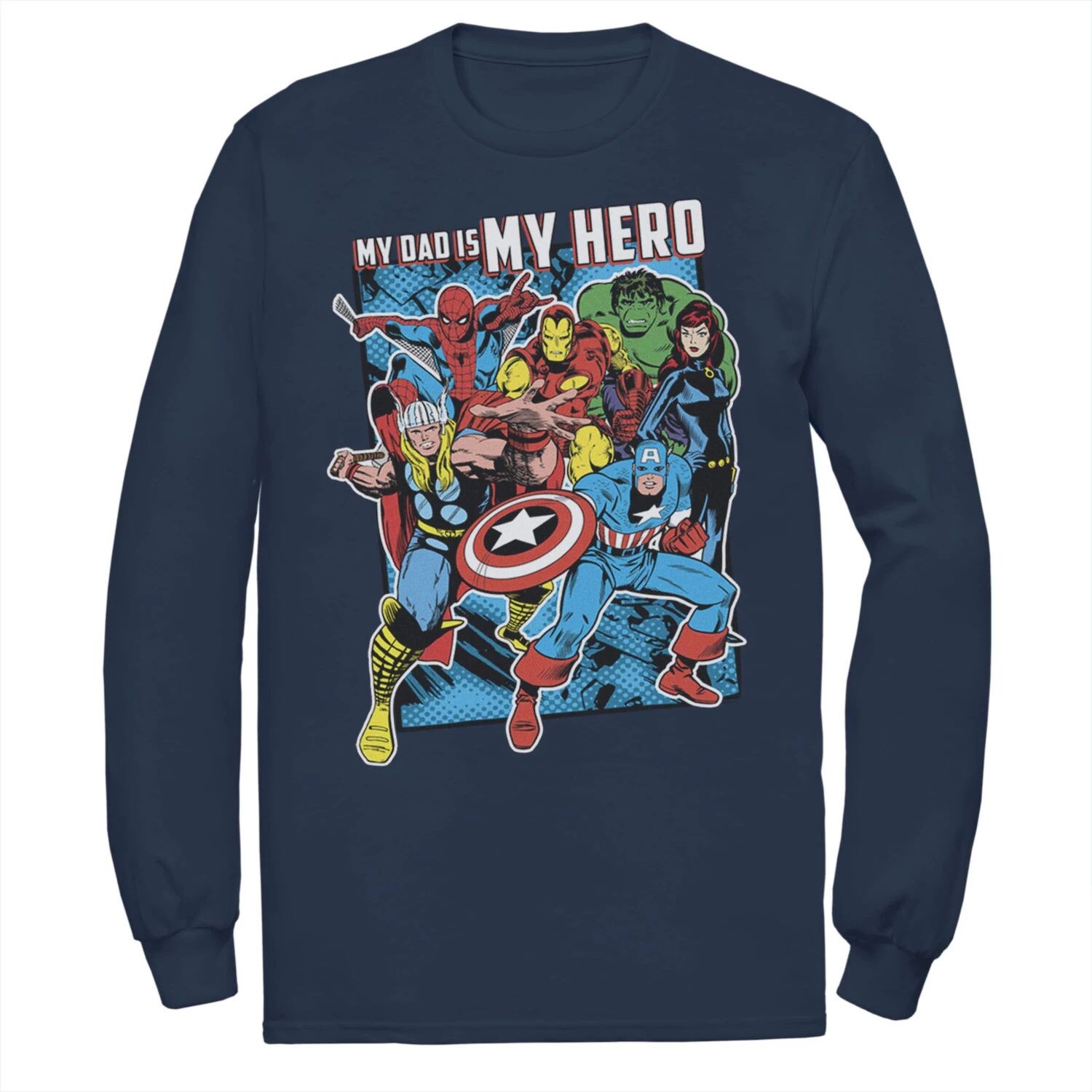 

Мужская футболка Marvel Heros My Dad My Hero ко Дню отца Licensed Character