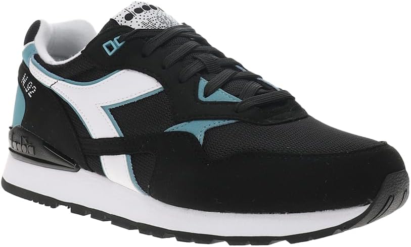 Мужские кроссовки Diadora N.92 на шнуровке, повседневные - черные, синие — фото 2