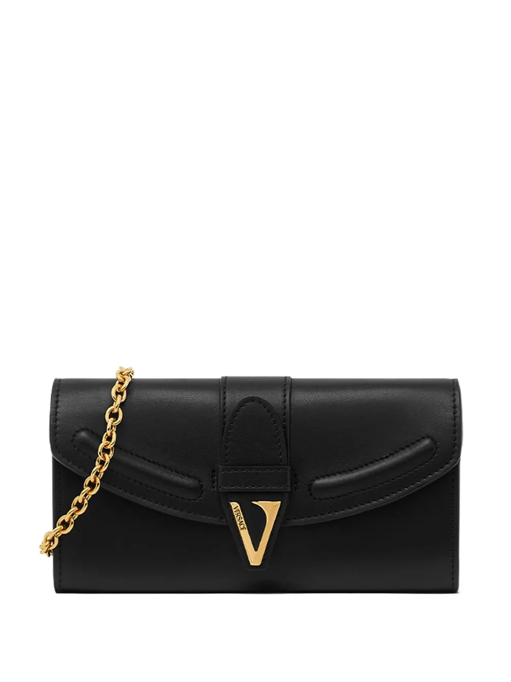 

Клатч с логотипом VLogo Chain VERSACE, черный