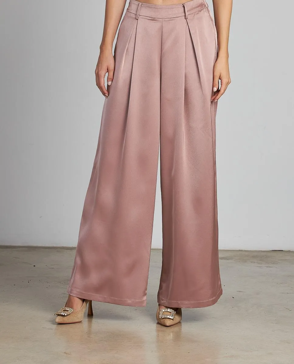 

Женские широкие эластичные брюки со стрелками Alma en Pena, розовый