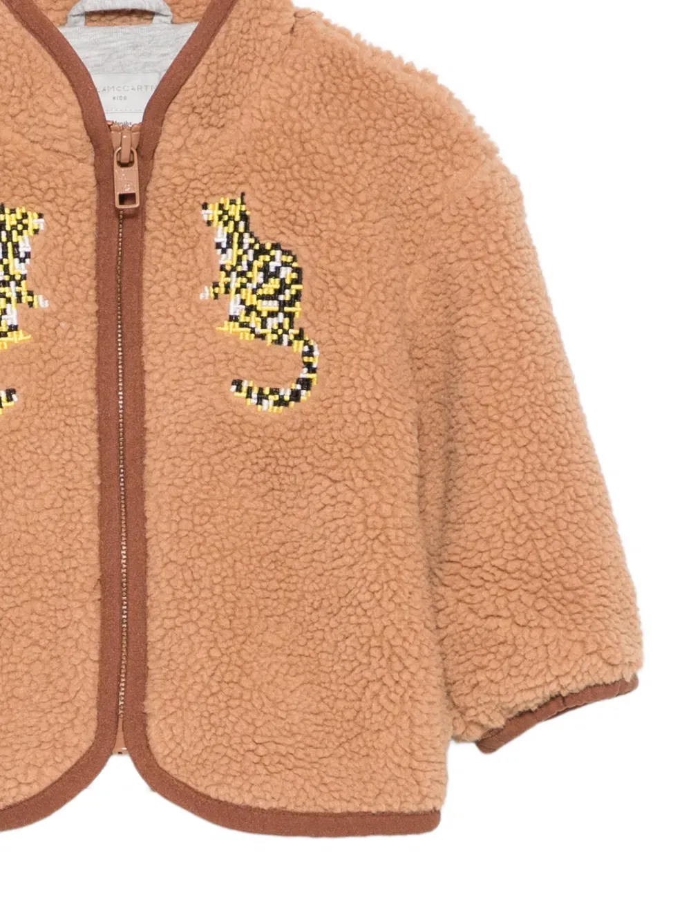 Бомбер с вышивкой Stella McCartney Kids, коричневый — фото 3