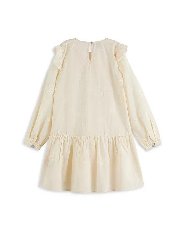 Детское платье для девочек с длинным рукавом Star Fringe Embroidered Scotch & Soda, Eggnog — фото 2