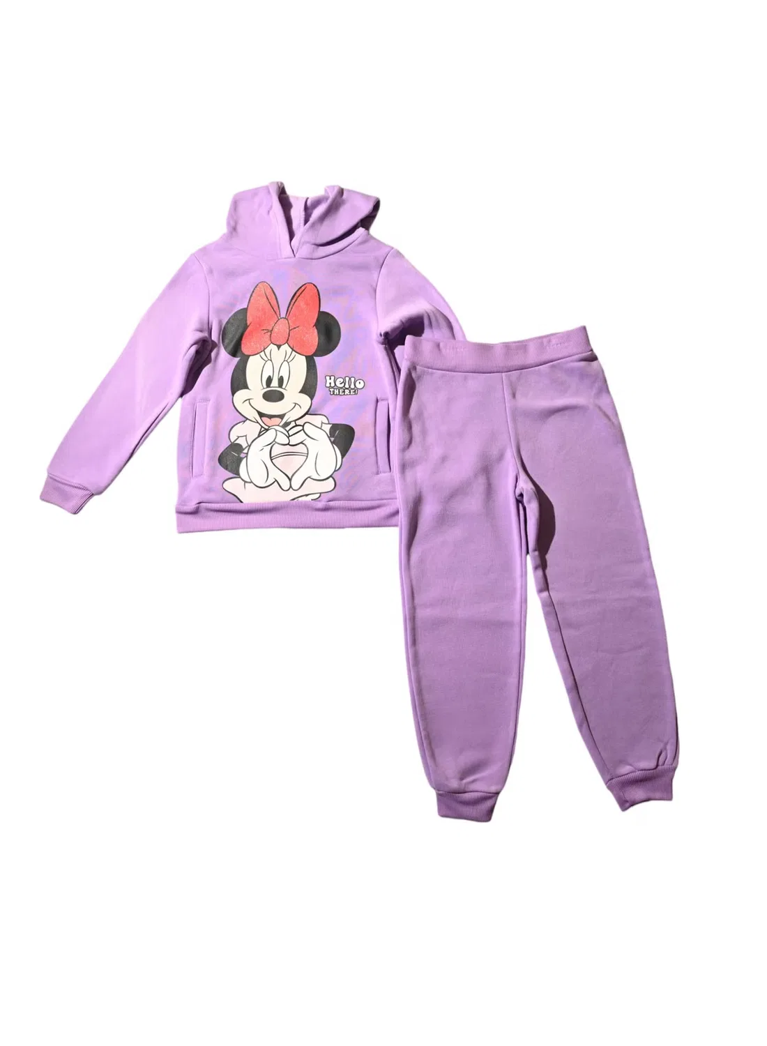 Комплект спортивный с капюшоном и принтом Minnie Mouse, фиолетовый