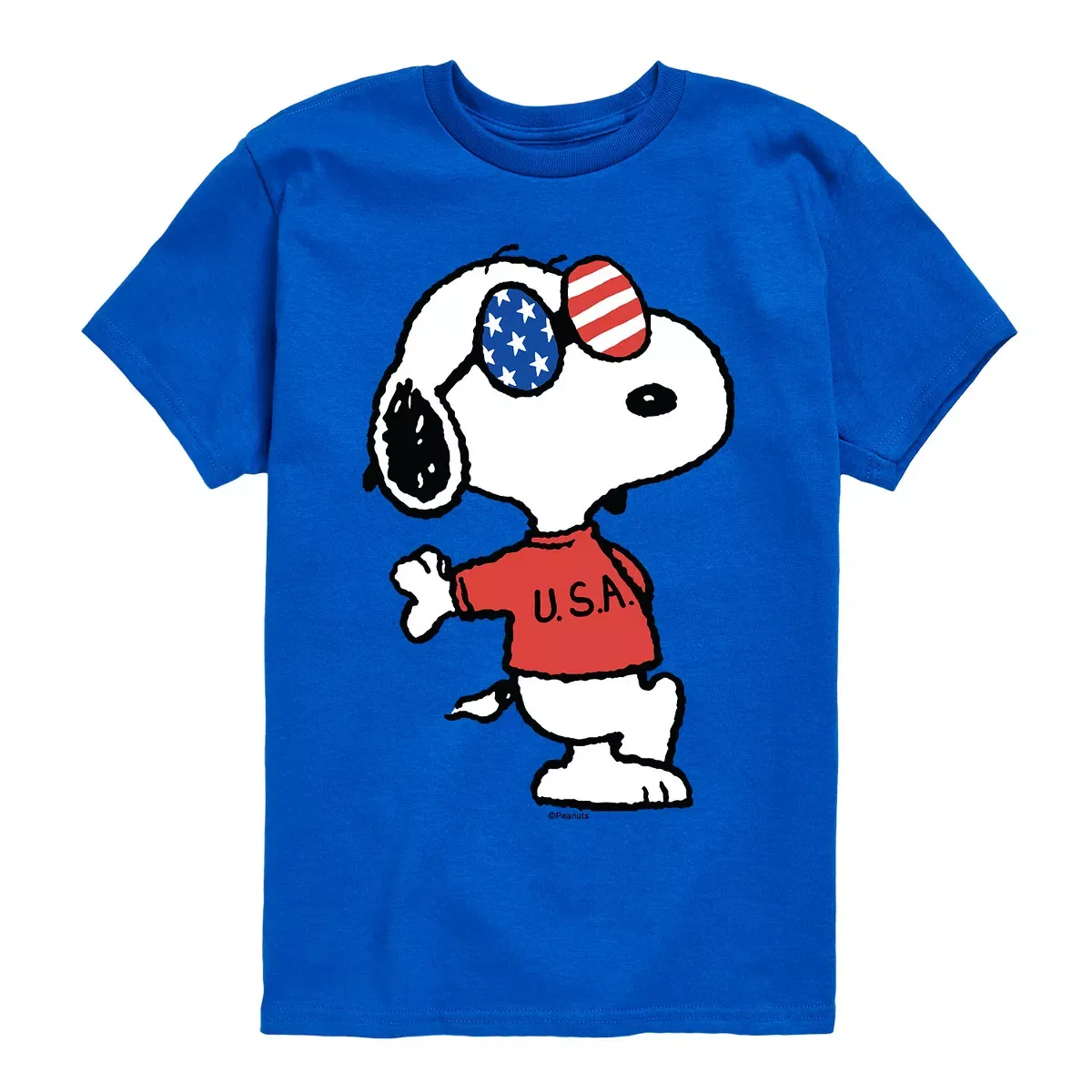 Детская футболка с коротким рукавом с принтом Americana Snoopy Peanuts, Royal Blue