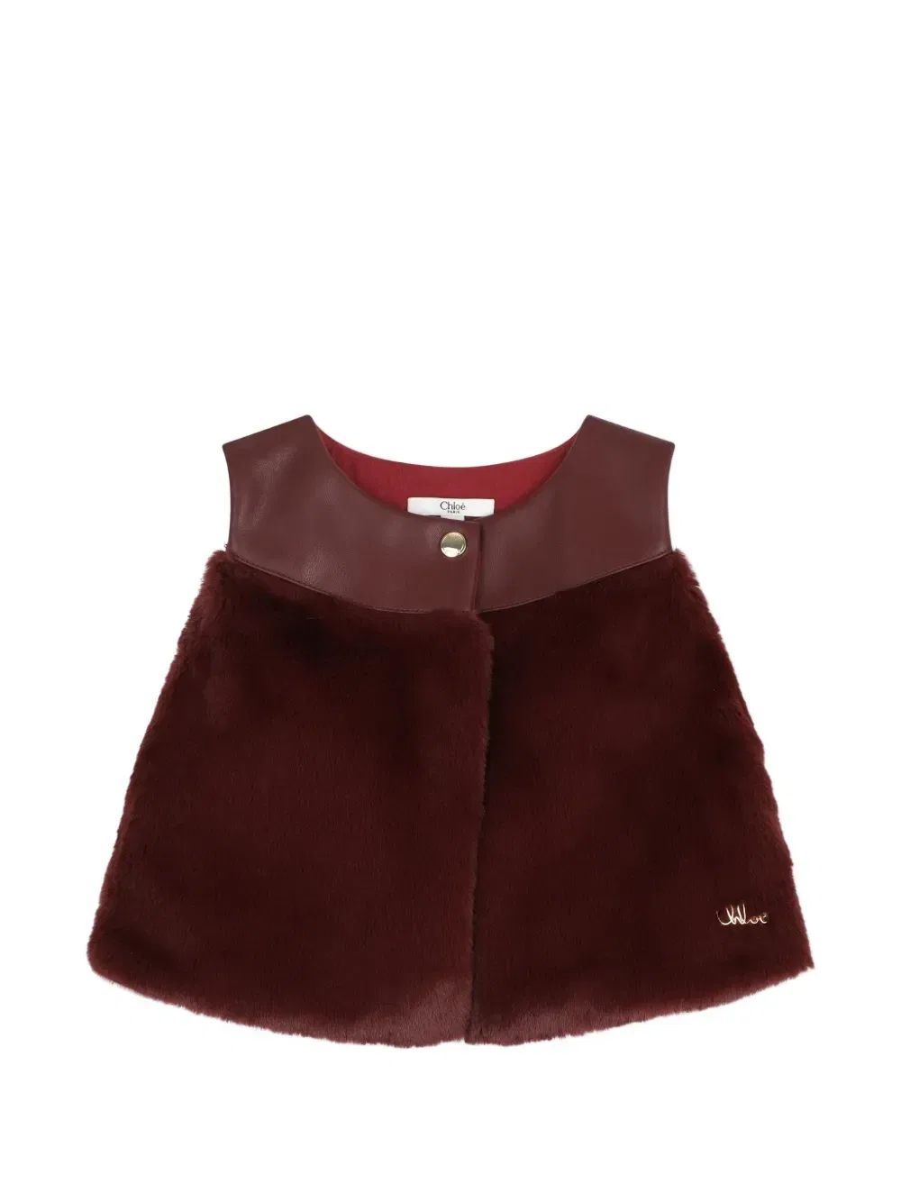 Жилет со вставками из искусственного меха Chloe Kids, красный
