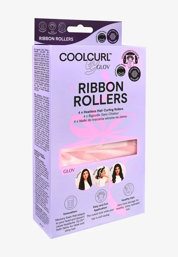 Бигуди Coolcurl с лентой - бигуди и щипцы для завивки без нагрева Glov, розовый — фото 3