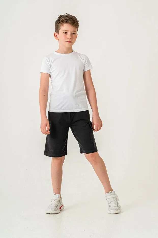 Детские шорты для мальчиков с принтом Believe In Yourself Mışıl Kids, Smoke Grey
