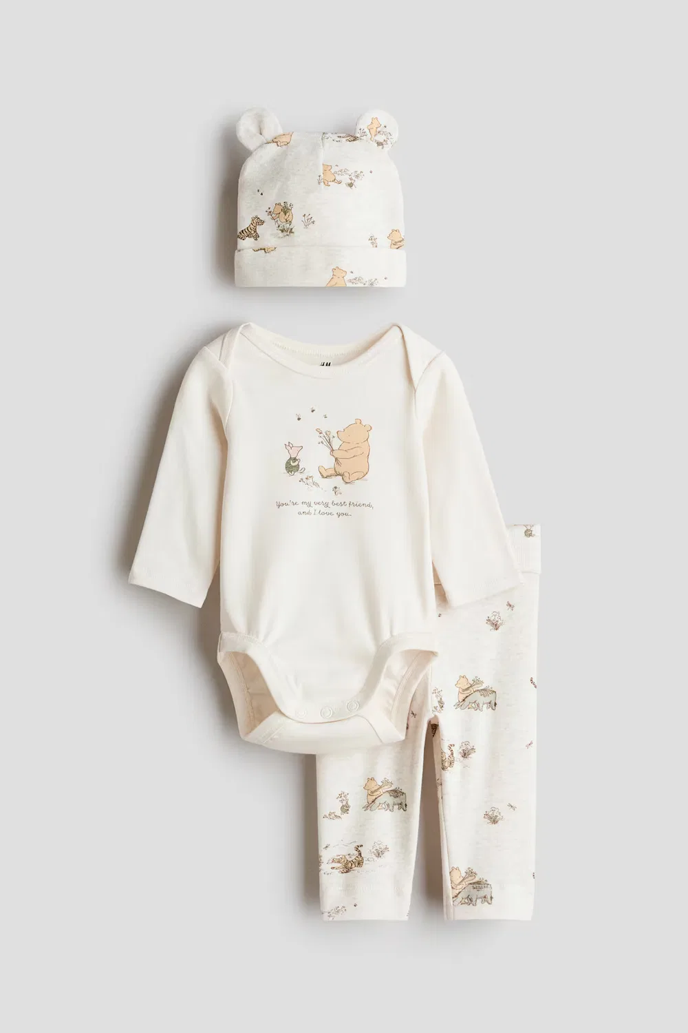 Комплект из трех футболок с принтом H&M, Cremefarben/Pu Der Bär