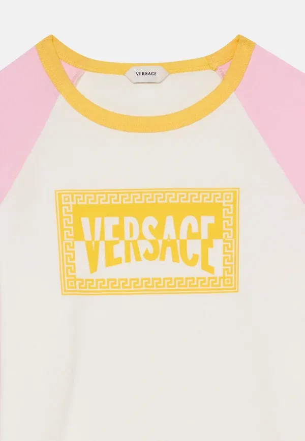 Футболка с длинными рукавами Etichetta club kids с принтом, унисекс Versace, белый/желтый/розовый — фото 3