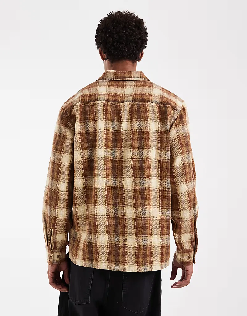 Рубашка Levi's Workwear в клетку с карманом, коричневый — фото 2