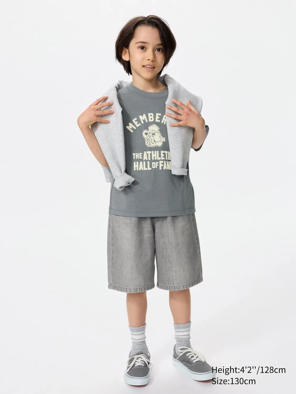 Шорты Uniqlo, детские, серый