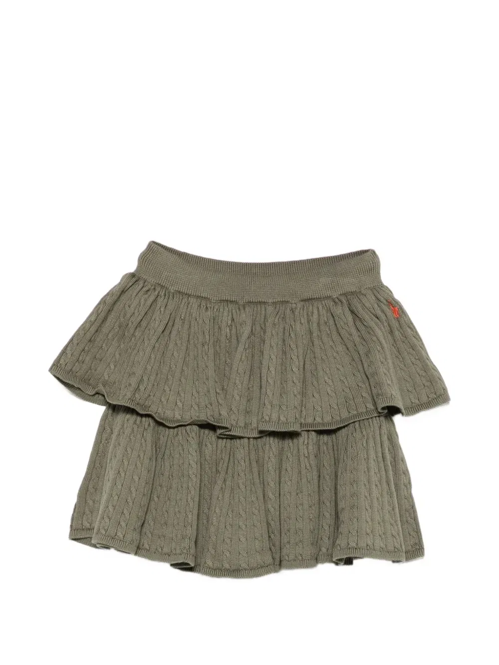 Юбка-трапеция из кос Polo Ralph Lauren Kids, зеленый