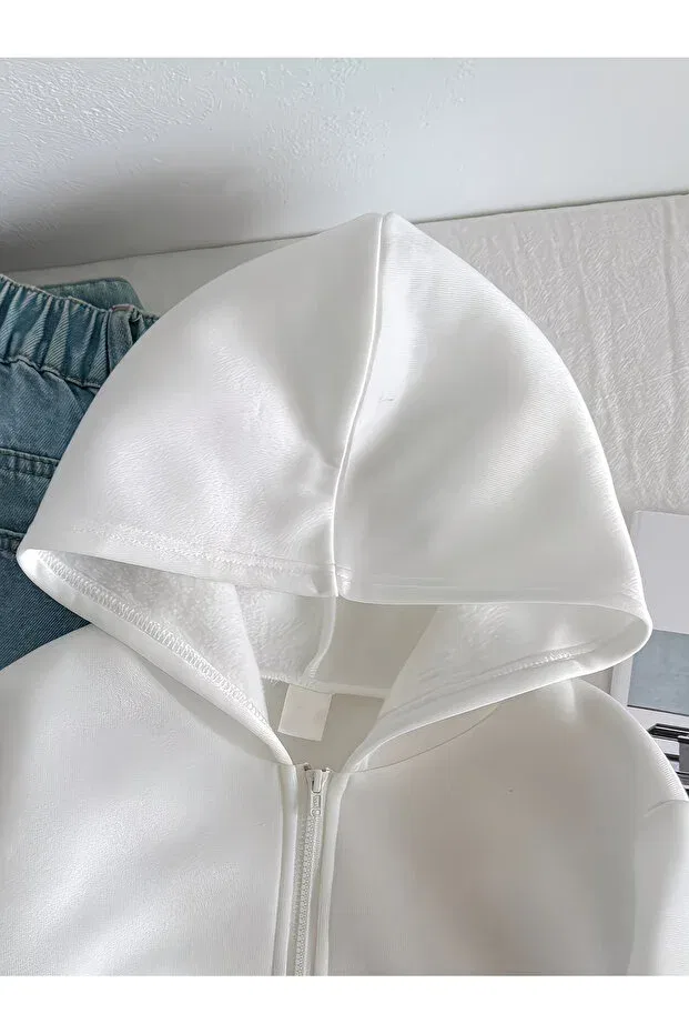 Детская куртка для девочек с принтом Haha, White — фото 3