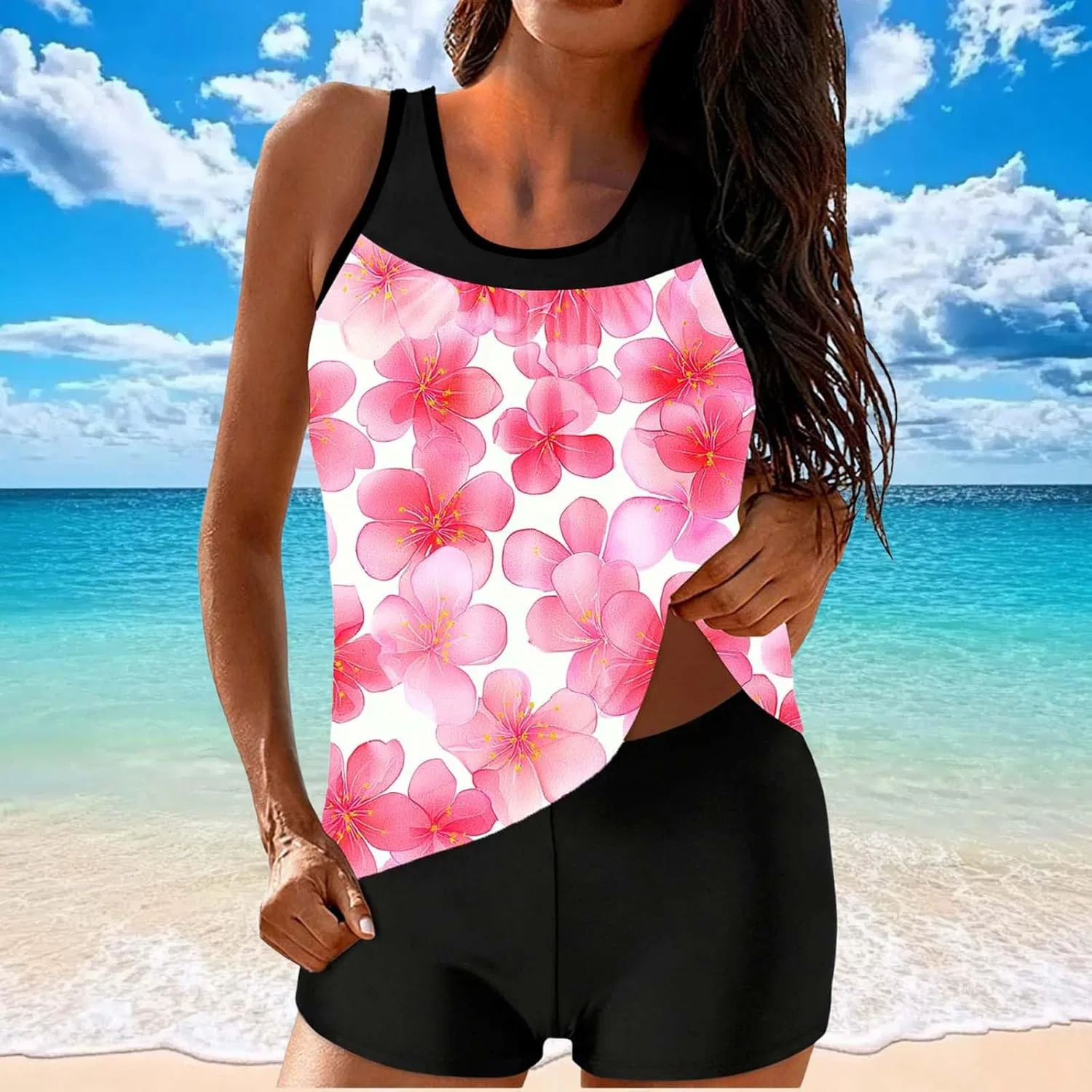 Женский танкини с цветочным принтом Athletic Beach Swimwear, Multicolor — фото 2