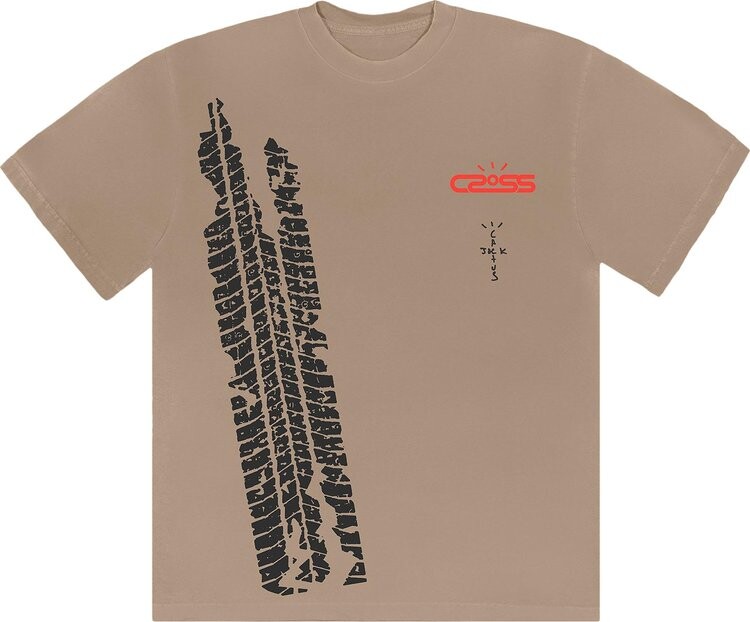 

Футболка Cactus Jack by Travis Scott Racetrack Tee 'Tan', загар, Коричневый, Футболка Cactus Jack by Travis Scott Racetrack Tee 'Tan', загар
