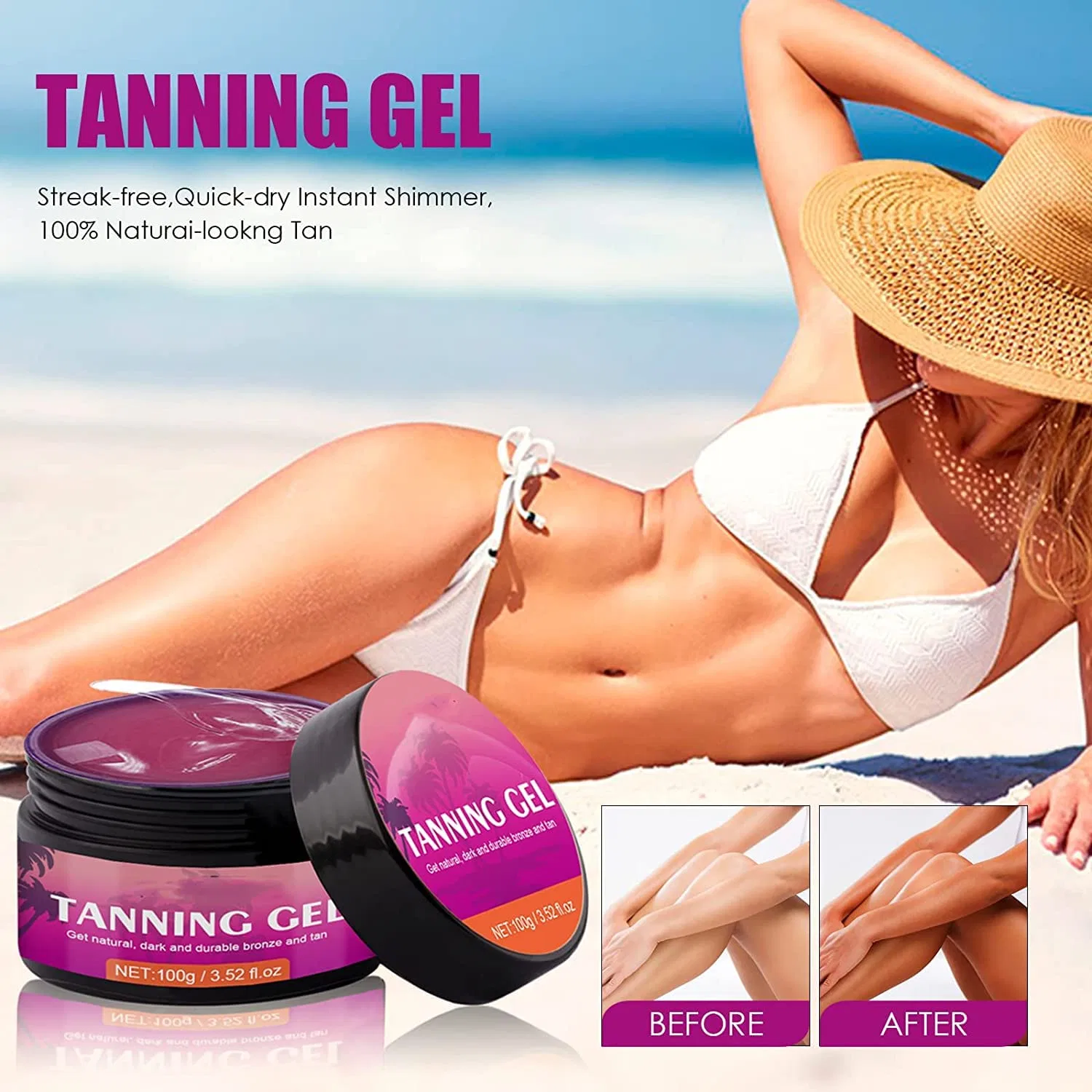 Тан-гель для загара Extreme Dark Intensive Tanning Luxe Gel, с ароматом арбуза, 100 г, Red Qklovni — фото 3