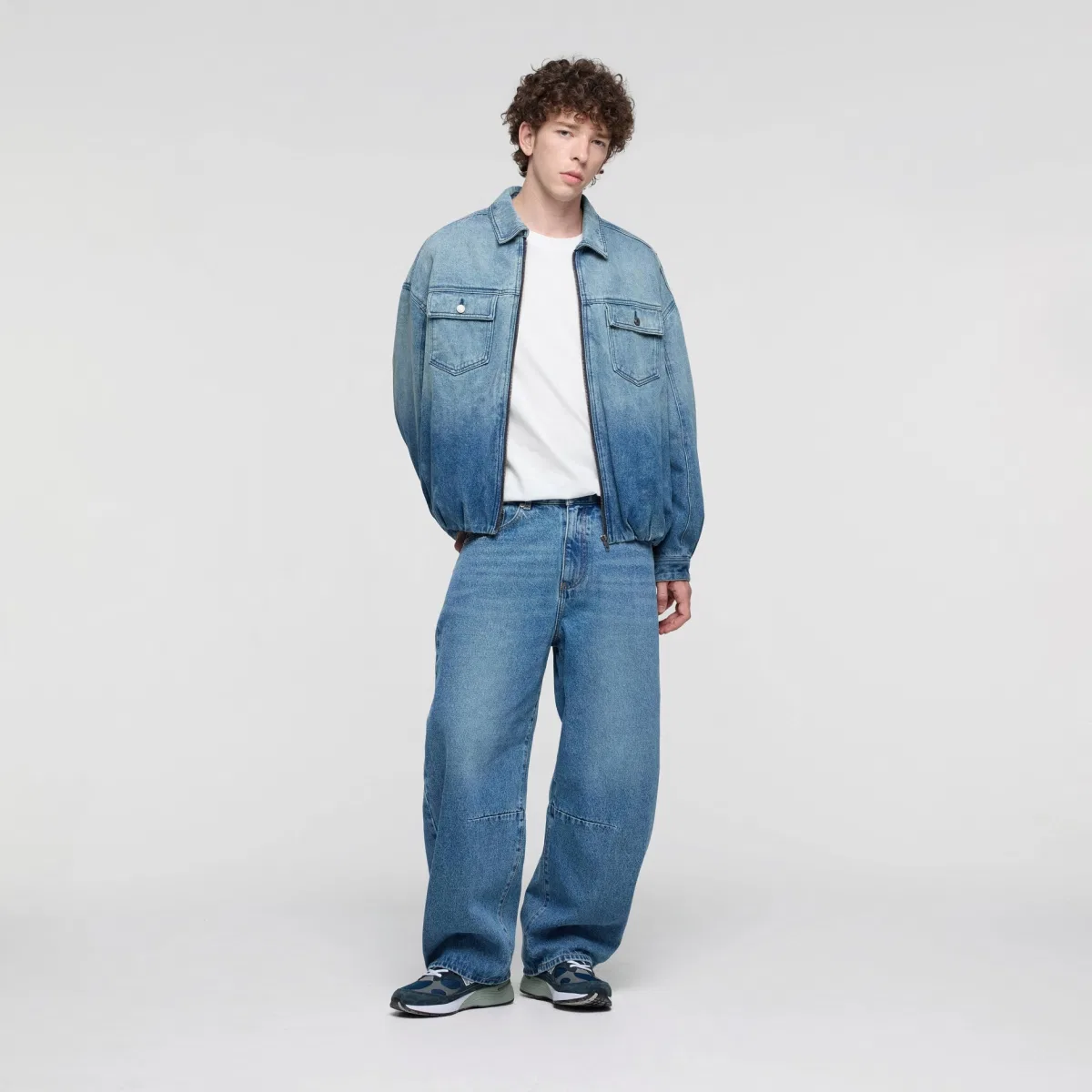 Мужская джинсовая куртка с воротником Medium Washed GAP, Medium Washed — фото 3