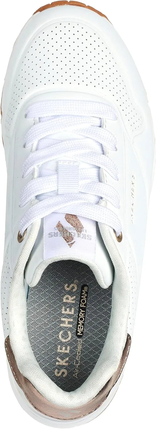 Детские кроссовки для девочек с блестками UNO Gen1 Skechers, White — фото 2