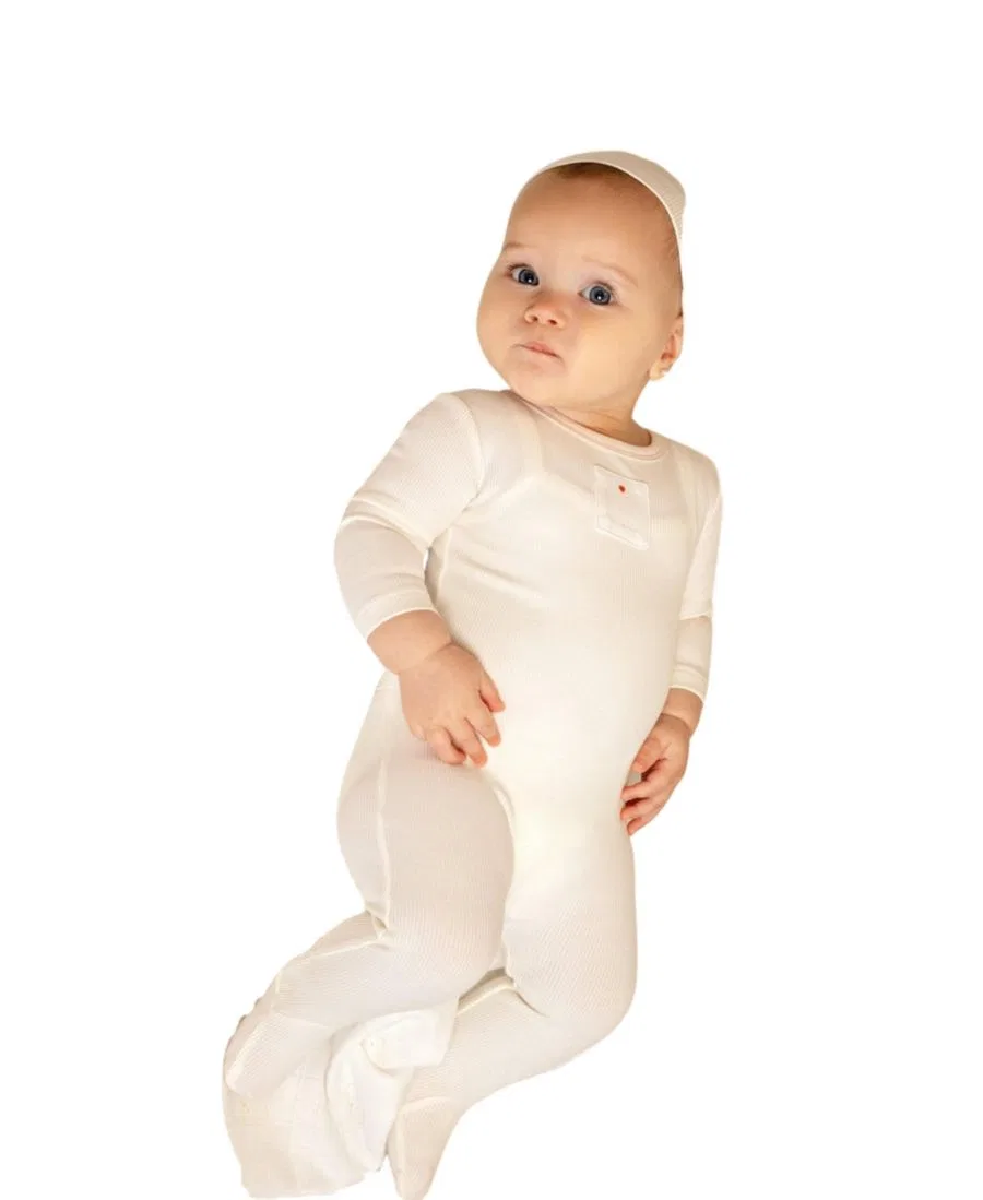 Комплект боди-комбинезона с пинетками и шапки Teddy Patch NoggiWear, Cream/Pink — фото 2