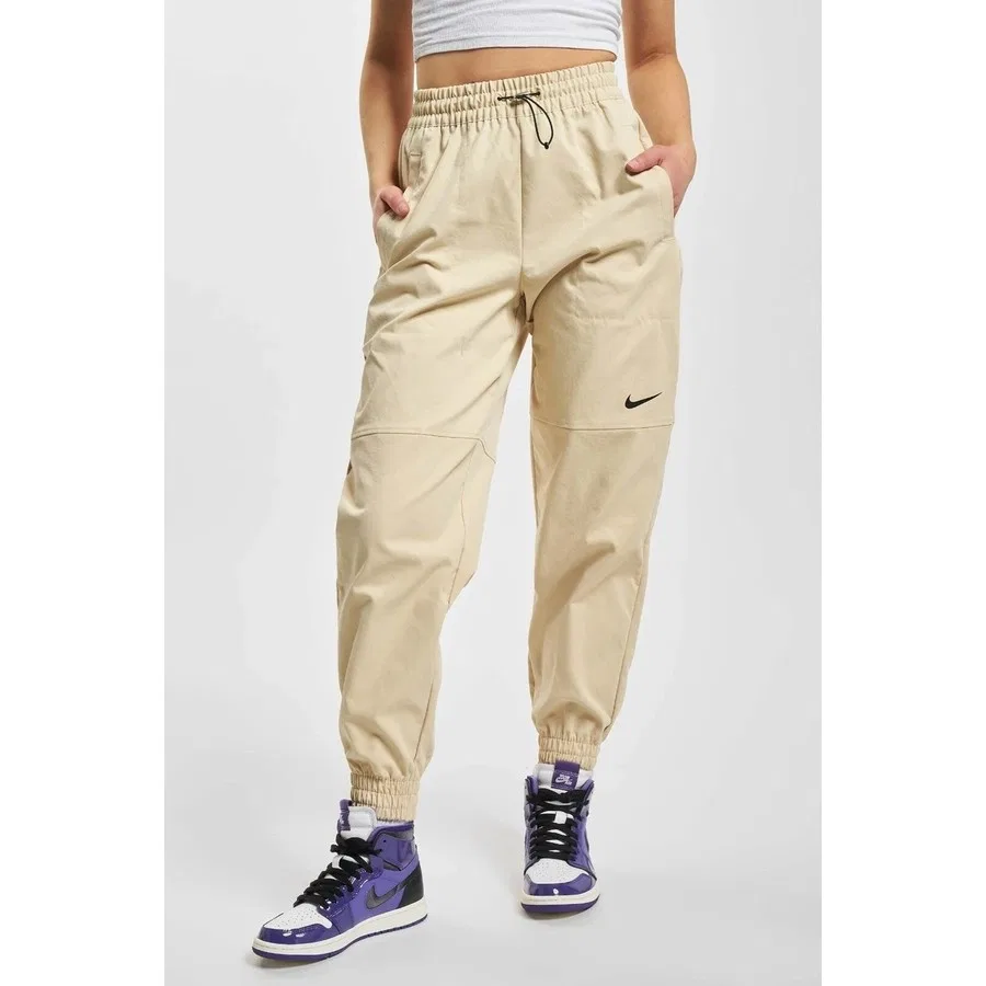 Женские спортивные штаны Nike Sportswear Swoosh Woven, свободный крой, с эластичными манжетами, Желтый