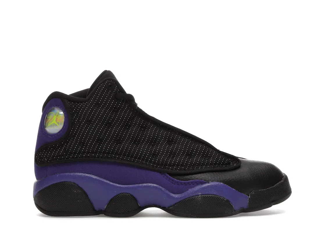 Детские кроссовки с контрастным дизайном Jordan 13 Retro Jordan, Black/Court Purple-White