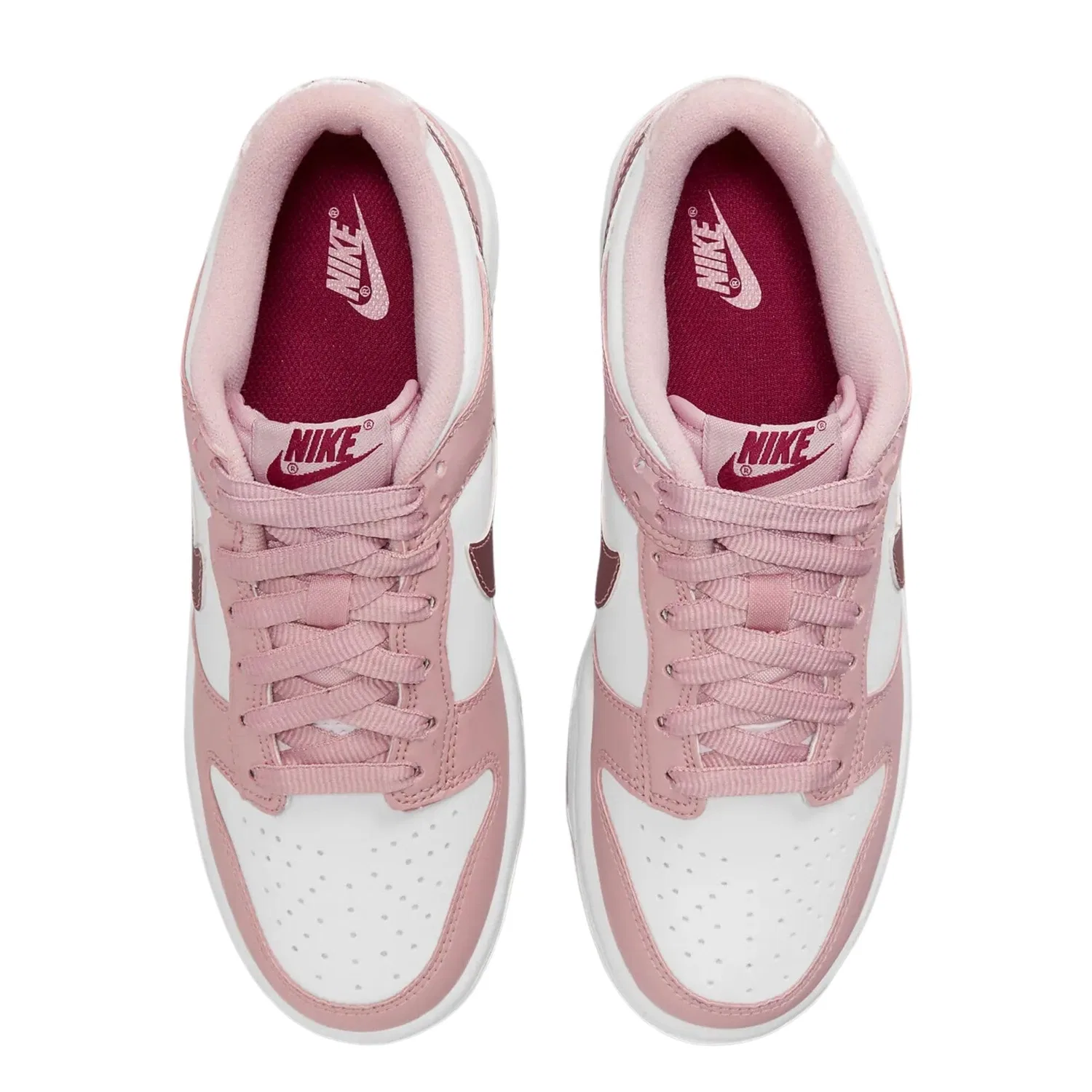 Детские кроссовки для мальчиков с принтом Dunk Low GS NIKE, Pink White — фото 3