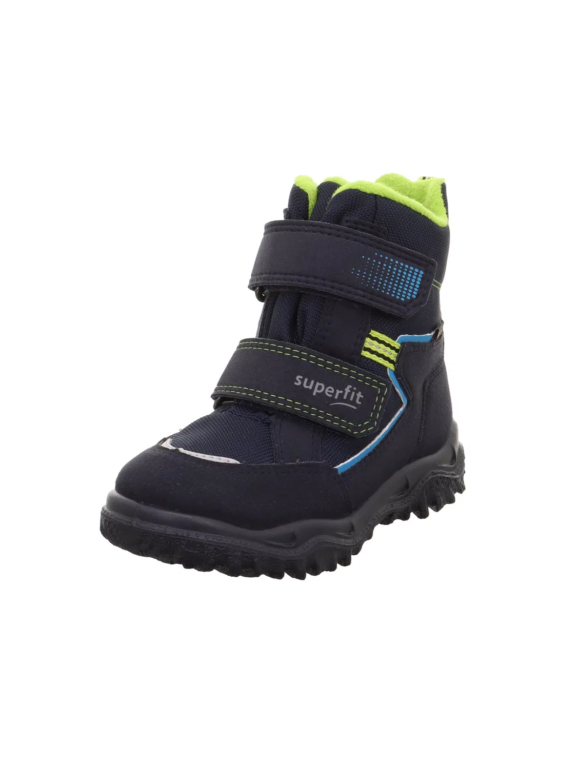 Детские снежные ботинки для мальчиков водонепроницаемые Husky Warm Gefütterte Gore-tex Superfit, Blue Light Green