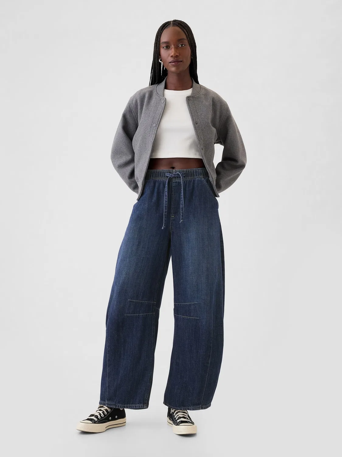 Джинсы, свободные, лошадиная подкова Gap, синие