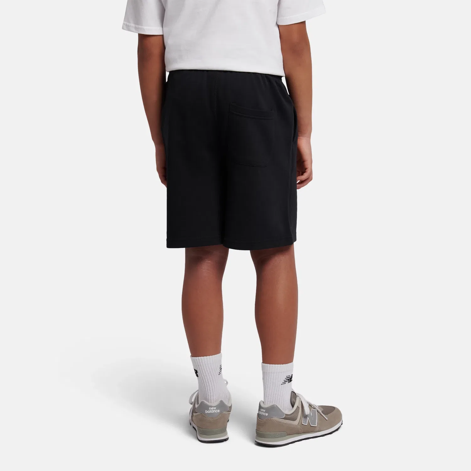 Детские шорты свободного кроя с логотипом French Terry Small Logo New Balance, Black — фото 4