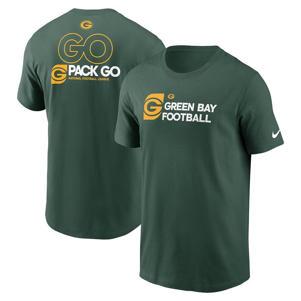 

Мужская зеленая футболка с контуром Nike Green Bay Packers, цвет Pkr Green