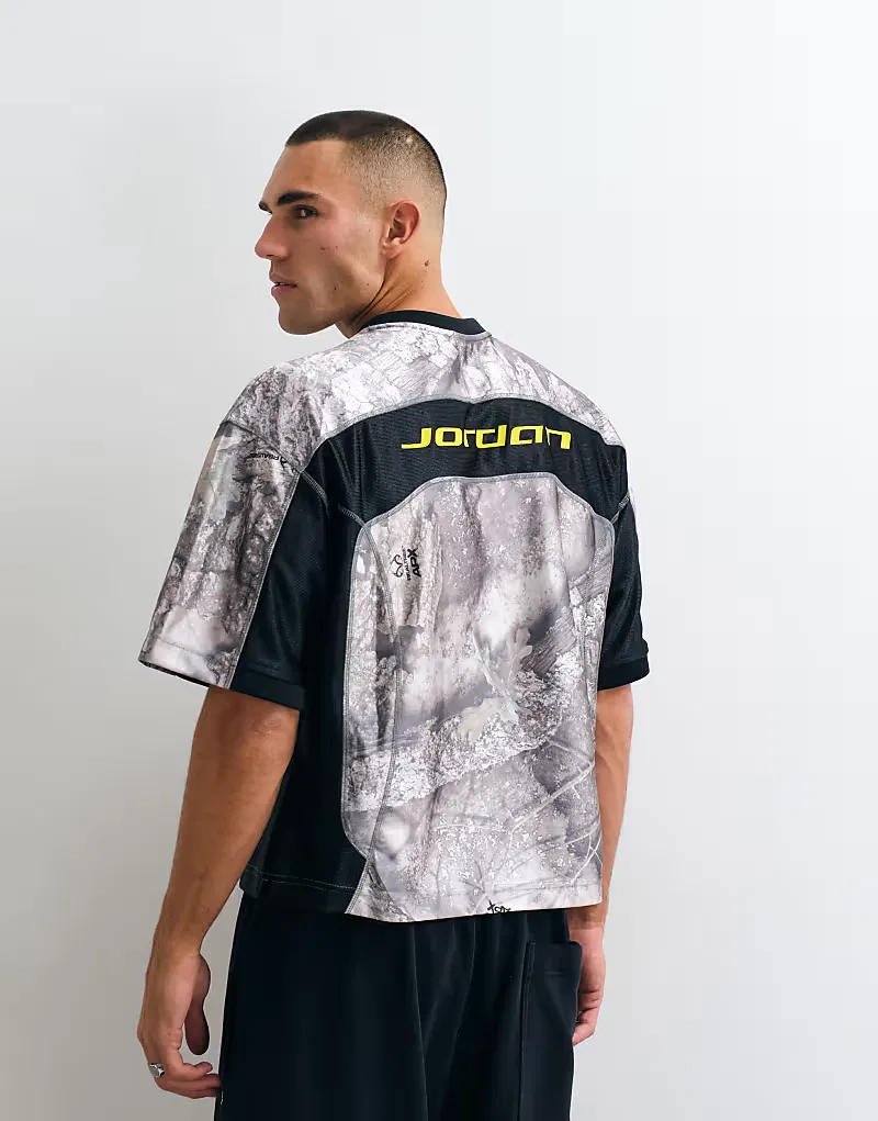 Футболка Jordan Real Tree 23 с логотипом, свободного кроя, бежевый — фото 2