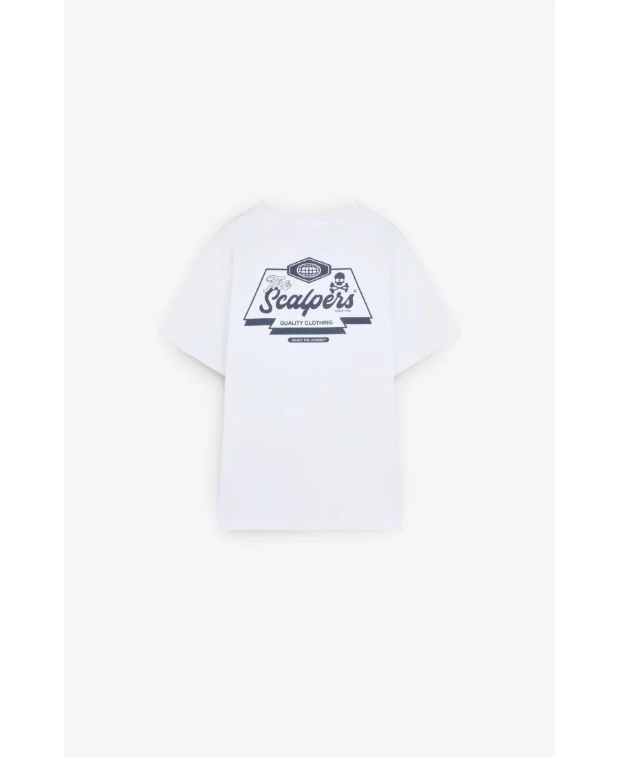Детская футболка с принтом Kids Journeytee Scalpers, White — фото 2