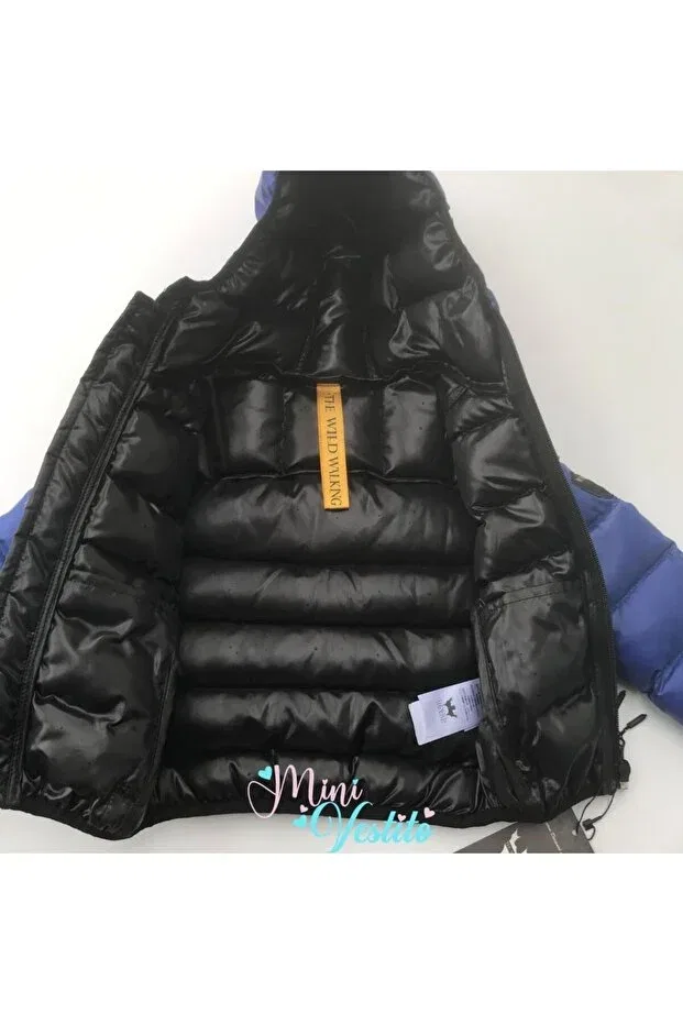 Детский пуховик для девочек с капюшоном Minivestito, Blue — фото 2