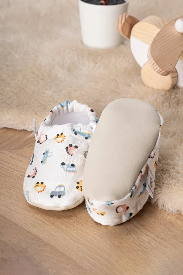 Детские пинетки для новорожденных хлопковые Non-Slip sole, cotton towel lined baby booties Buude Kids, Cars — фото 4