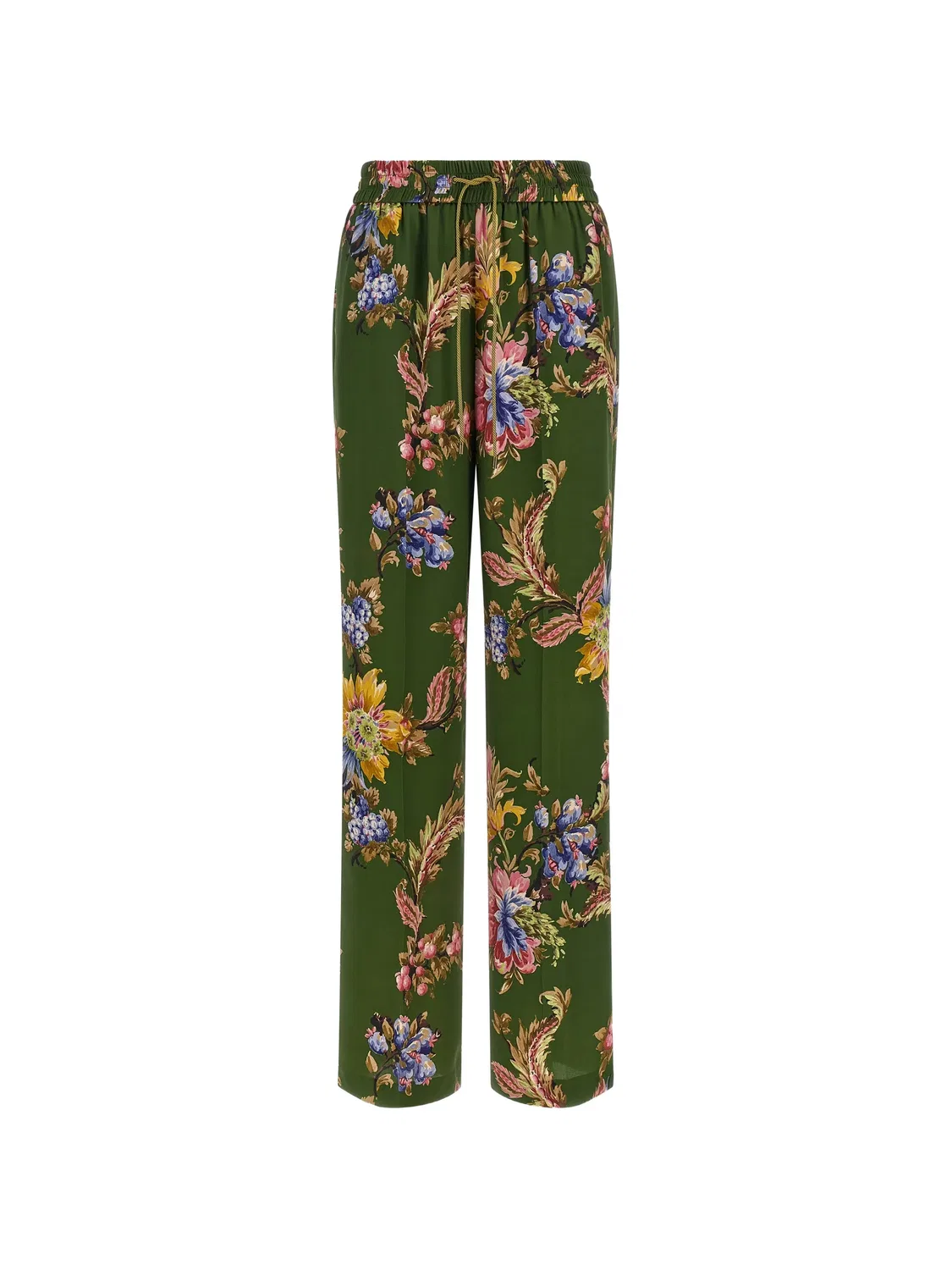 Брюки в цветочный принт, зеленые ETRO, зеленый