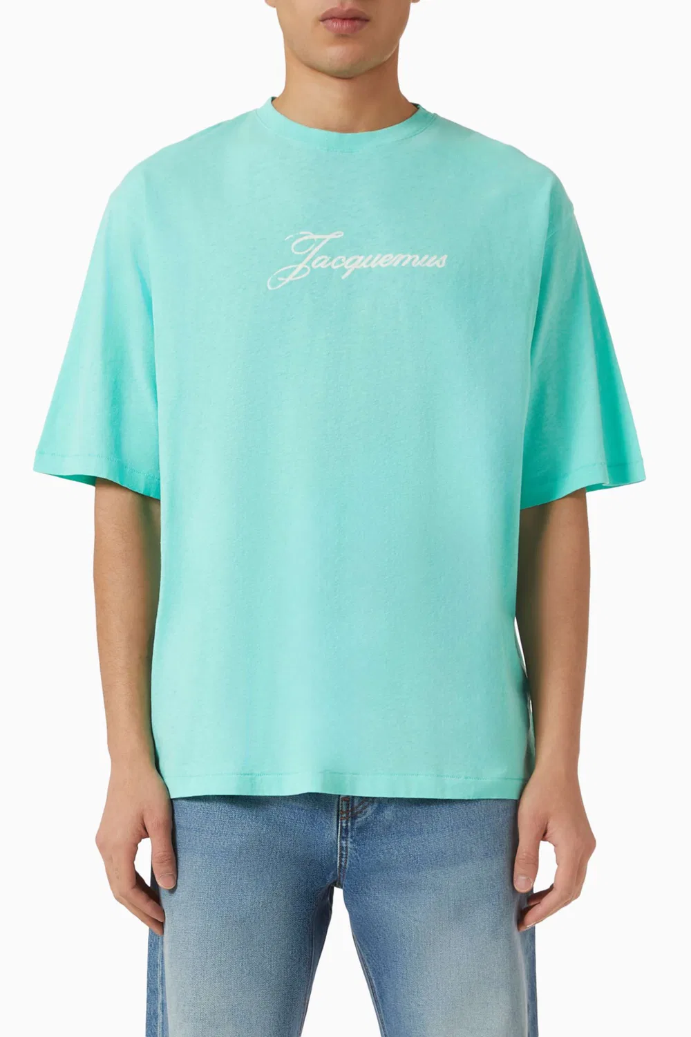 Футболка с принтом-логотипом хлопковая Jacquemus, зеленый