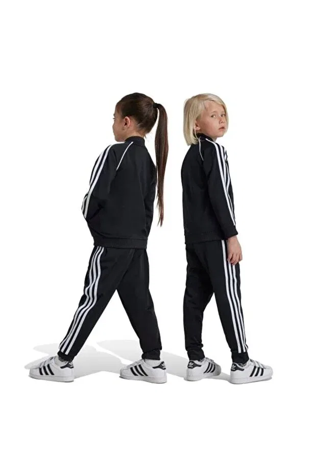 Детский спортивный комплект для девочек с длинным рукавом Adidas, Black — фото 2
