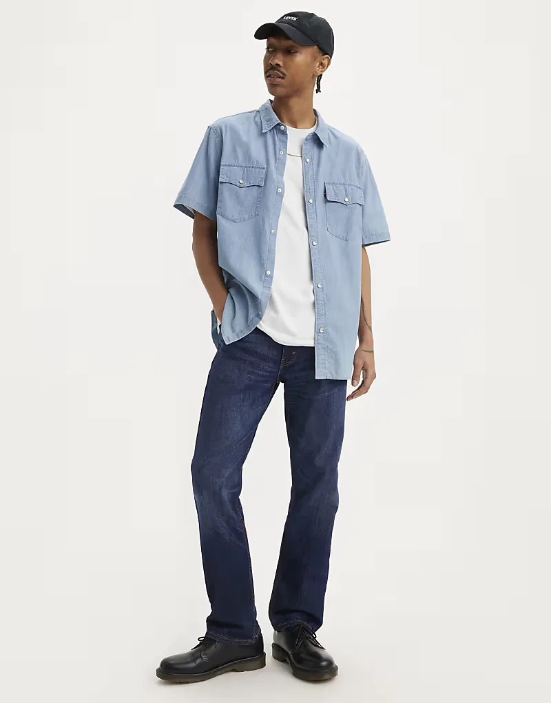 Джинсы Levi's - 513 - Синие узкие прямые джинсы — фото 3