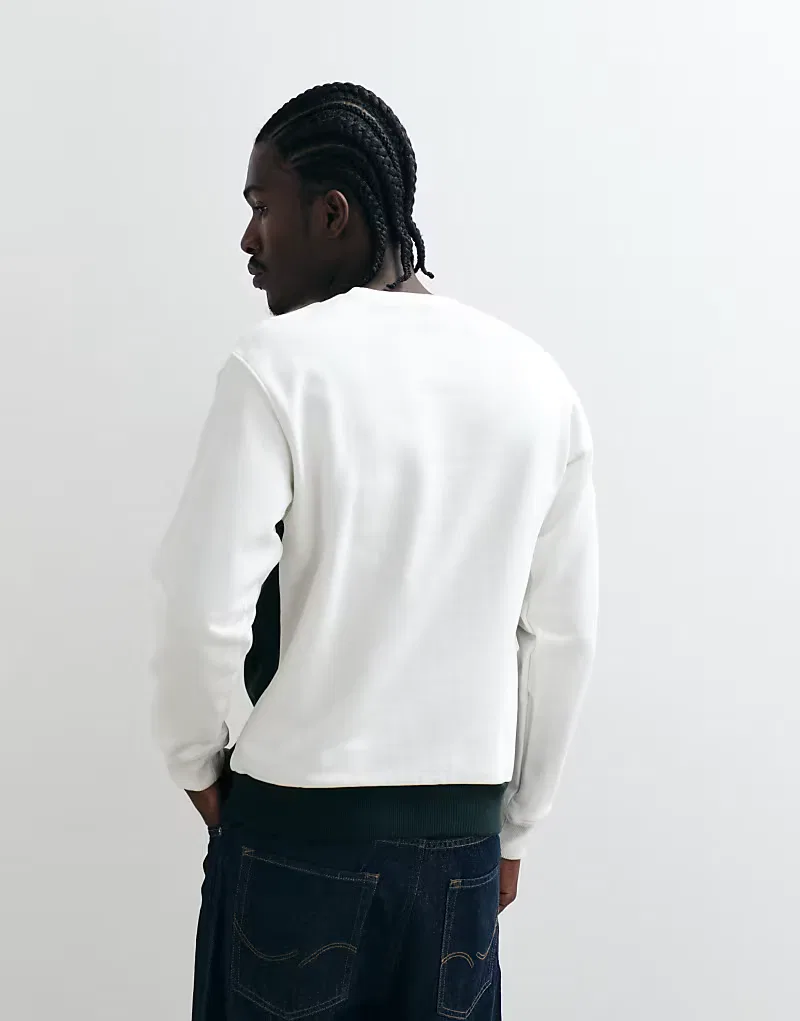 Свитшот цветоблочный Lacoste, зеленый — фото 3