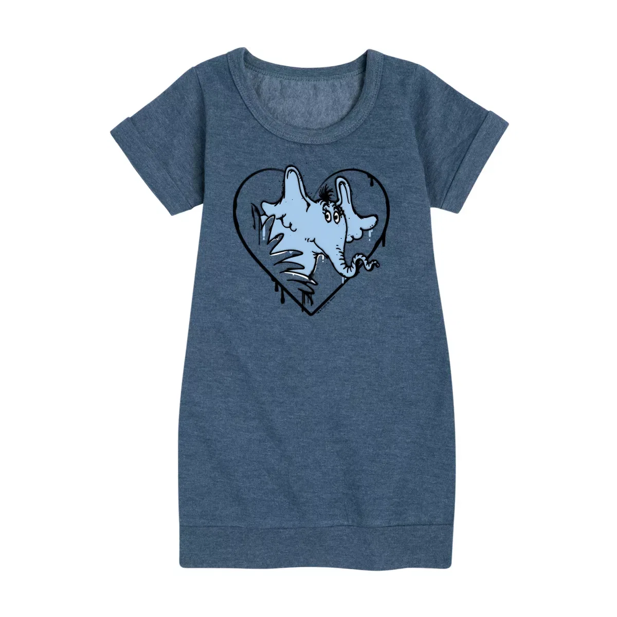 Детское платье для девочек с принтом Horton Short Sleeve Fleece Dress Horton, Heather Navy