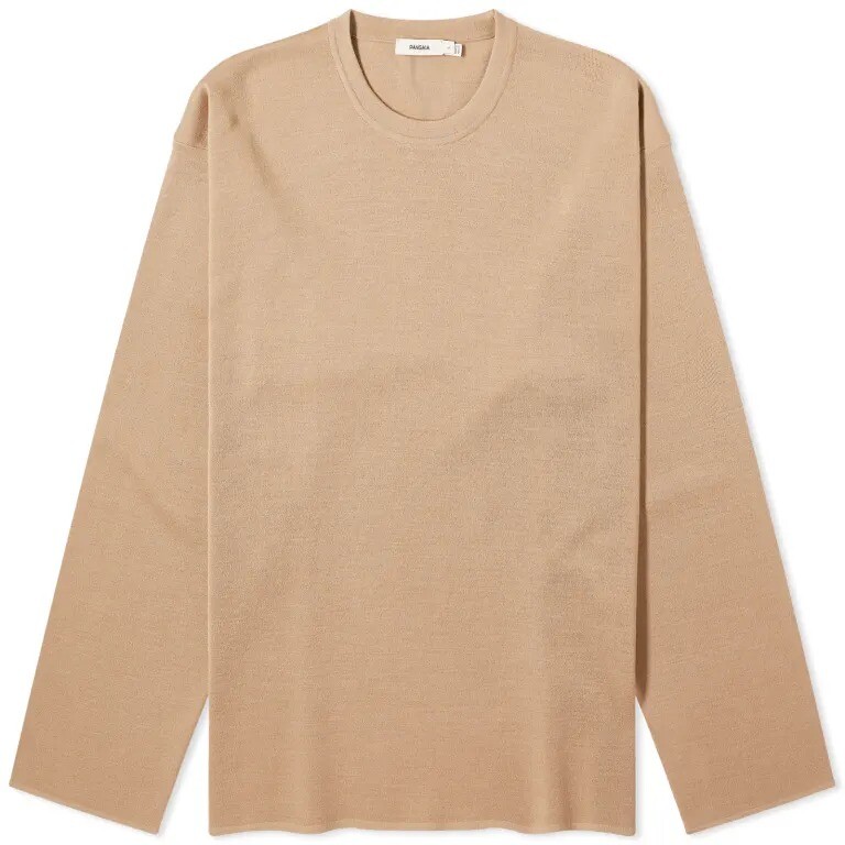 

Свитшот Pangaia Regenerative Merino Knit Crew Neck, светло-коричневый