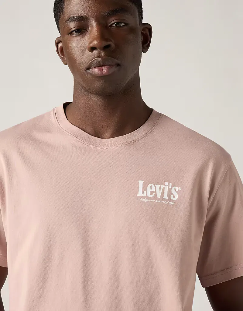 Футболка удобная хлопковая Levi's, розовый — фото 4