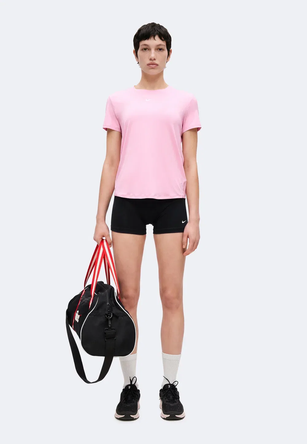 Классика - спортивная футболка Nike Performance, Pink Rise/White — фото 2